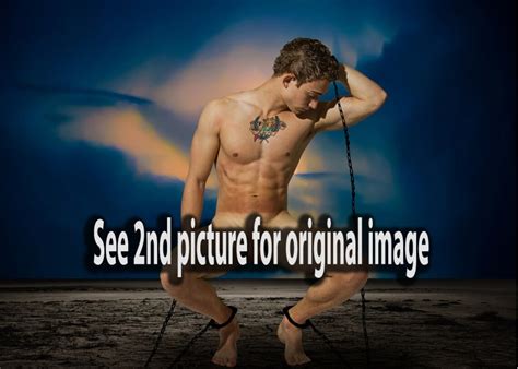 Trials Of Eros Classic Male Nude Mature God Chained Wasteland Beauty Dark Cracked Earth Blue