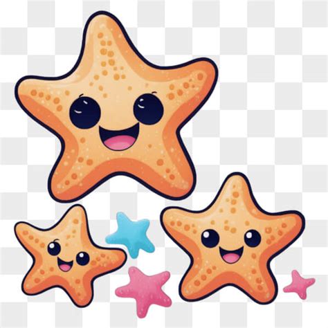 Download Cheerful Starfish with Smiley Faces and Stars Cartoons Online ...