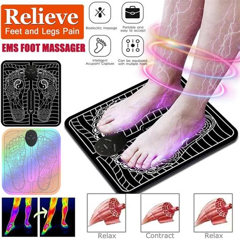 Electric Ems Foot Massager Leg Reshaping Pad Feet Muscle Stimulator Mat