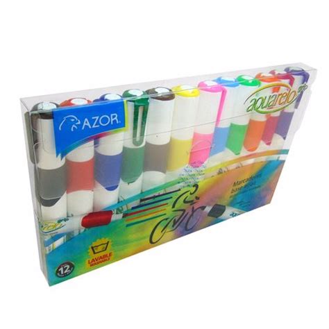 Olinka Papelerias Plumón base agua Aquarelo grip con 12 colores surtidos