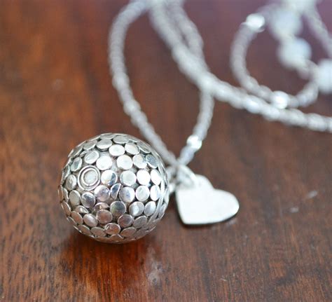 Small Sterling Silver Bola Pregnancy Necklace 14mm By Laloreley