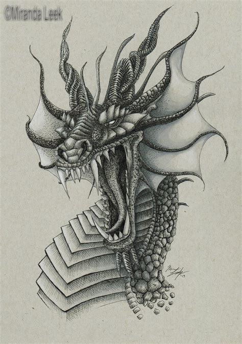 Realistic Dragon Drawing at GetDrawings | Free download