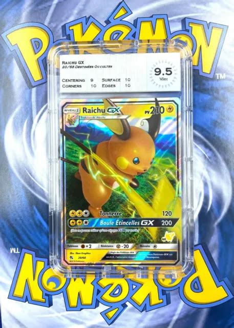 CARTE POKEMON RAICHU GX 20 68 Destinées Occultes MTG GRADE 9 5 Mint PSA