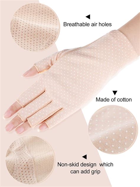 Handepo Pairs Women Sunscreen Fingerless Gloves Summer Uv Protection