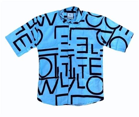 Men Sky Blue Printed Half Sleeves Cotton Shirt Casual At Rs 250 In