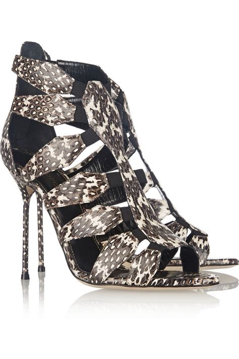 Sergio Rossi Meccano Elaphe Cutout Sandals Net A Porter