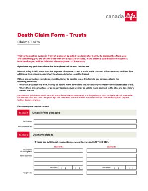 Fillable Online Documents Canadalife Co Claims Form Canada Life