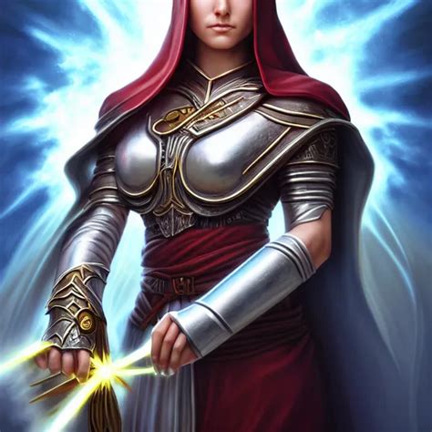 Holy Cleric Warrior With Light Powers Artgerm Anne Stable Diffusion