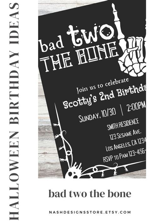 Bad Two The Bone Birthday Party Invitation Template Editable Etsy