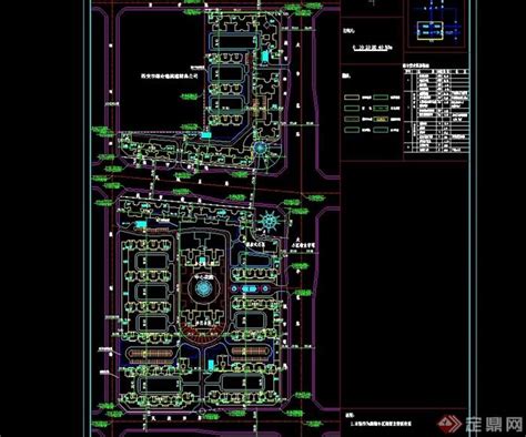 某现代住宅小区cad总平面图 原创