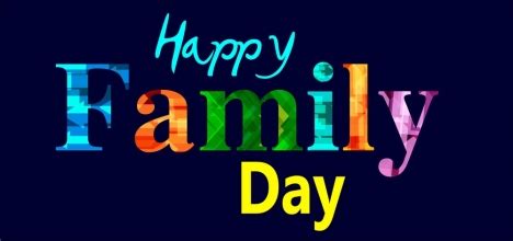 Family day theme design with colorful words vectors stock in format for ...