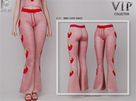 Busra Tr S Patreon Early Access Berry Outfit Pants P Sims