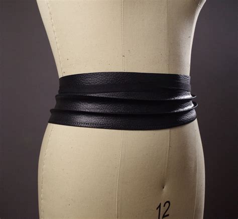 Vegan Leather Obi Belt Black Leather Obi Belt Women S Etsy