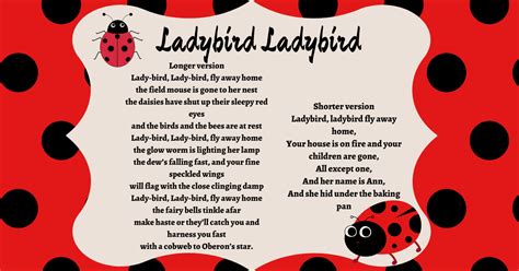 Ladybird Ladybird Printable Lyrics Origins And Video