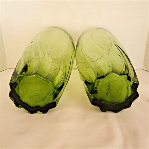 Anchor Hocking Olive Green Starfire Swirl Glasses 16 Oz Set Of 2 Ebay