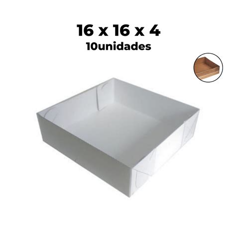 Caixa Visor Tampa PVC Transparente Quadrada N 06 Branca 16x16x4