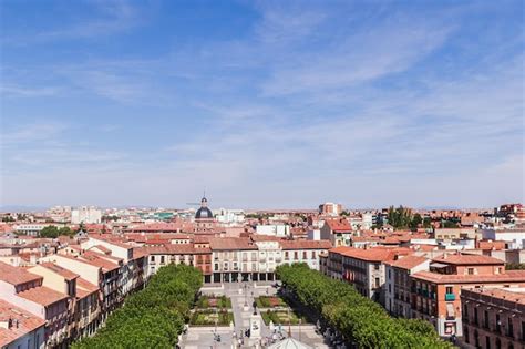 Premium Photo Aerial View Landmark Plaza De Cervantes Alcala De