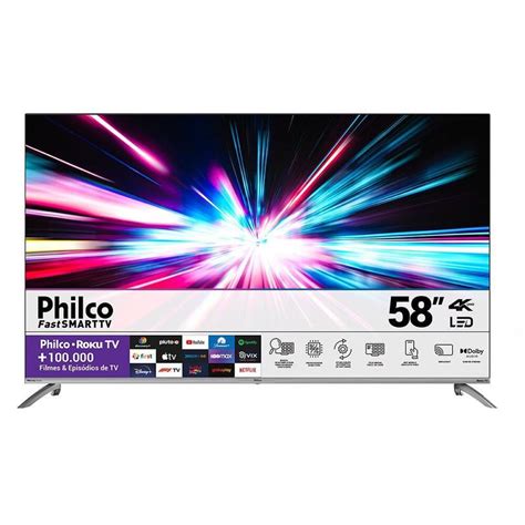 Smart TV 58 Philco 4K LED Dolby Audio Borda Ultra Slim PTV58GAGSKSBL