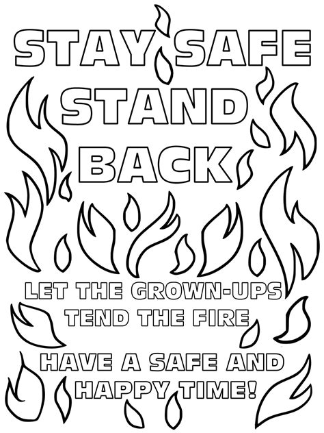 Kids Colouring Bonfire Safety Poster Rooftop Post Printables
