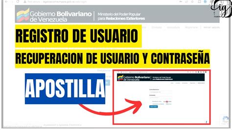 CREAR Y RECUPERAR USUARIO DE APOSTILLA MPPRE YouTube