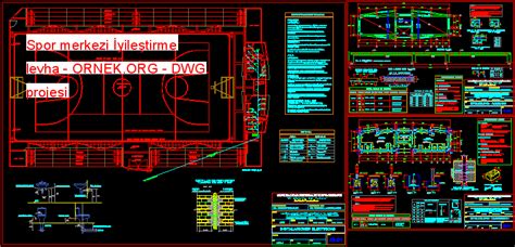 Proje Sitesi Spor Merkezi İyileştirme Levha Autocad Projesi