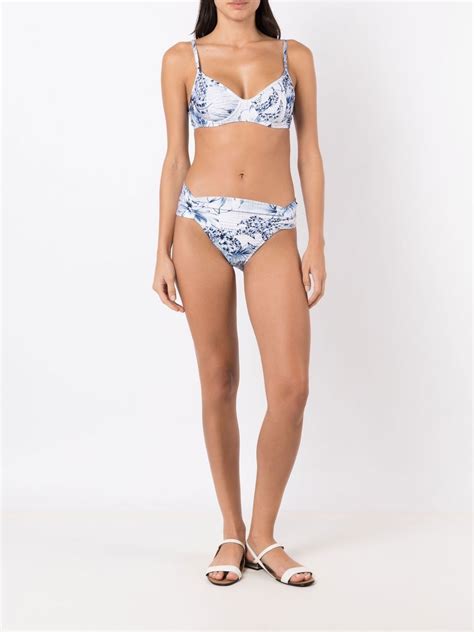 Lygia Nanny Palm Tree Print Bikini Top In Blue ModeSens