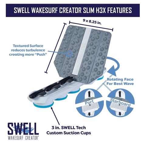 Swell Wakesurf Creator Slim H3x Floating Shaper With Patented