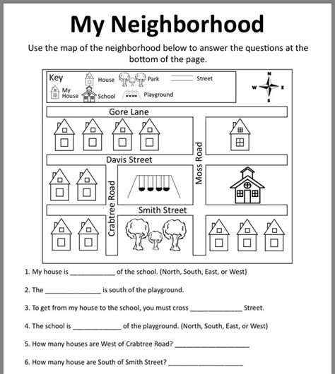 My Neighborhood Map Worksheet Education Map Worksheets Map