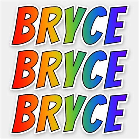 First Name Bryce W Fun Rainbow Coloring Sticker Zazzle