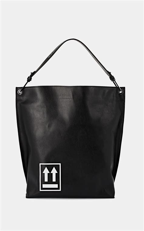 Off White C O Virgil Abloh Leather Hobo Bag Barneys New York