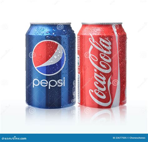 Coca cola and Pepsi cans editorial image. Image of cold - 23677505