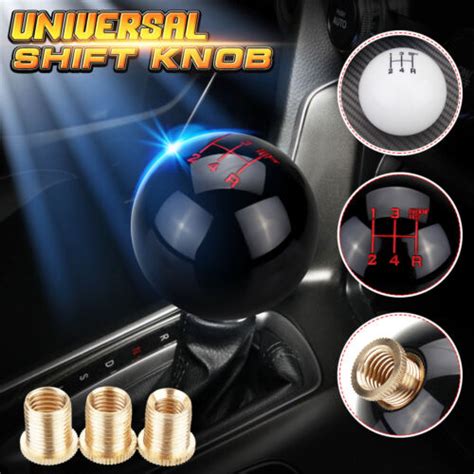 Universal 5 Speed Car Mt Manual Round Ball Gear Shift Knob Shifter Stick Lever Ebay