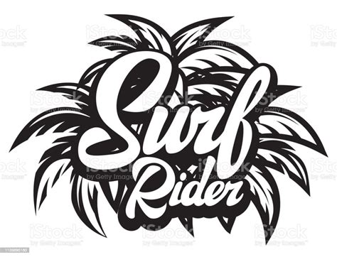 Surf Rider Lettering Poster Surfing Related Tshirt Design Vector