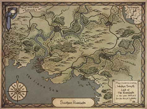 The Southern Riverlands - hand drawn regional map as a worldbuilding ...