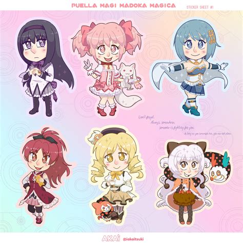 Madoka Magica Sticker Sheet Stickers Puella Magi Madoka Etsy