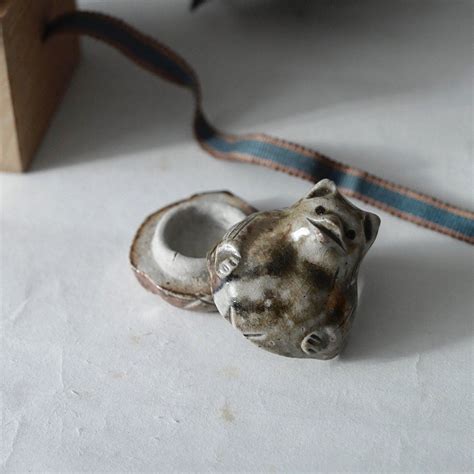 Kogo Tanuki Vintage C Ramique Silver Rings Vintage Silver