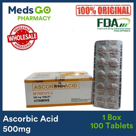 Myrevit C Vitamin C Ascorbic Acid Mg Box X Tablet