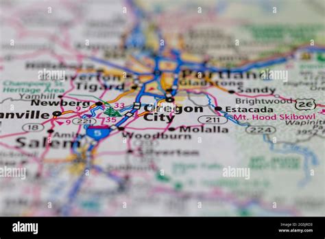 Oregon city oregon on a map hi-res stock photography and images - Alamy