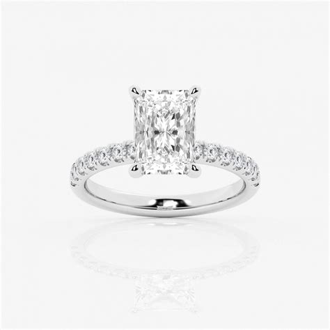 3 Ctw Radiant Lab Grown Diamond Hidden Halo Engagement Ring