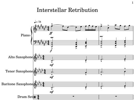 Interstellar Retribution - Sheet music for Piano, Alto Saxophone, Tenor ...