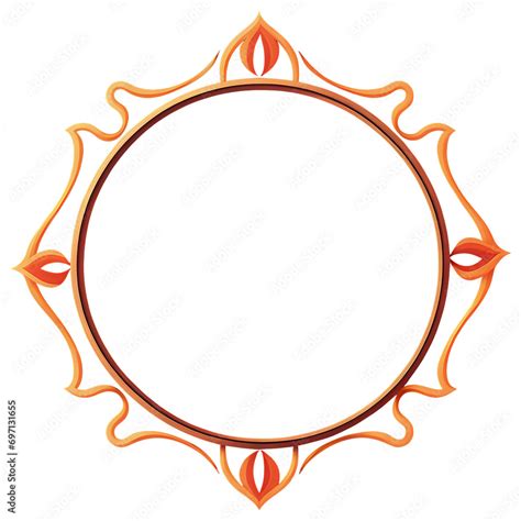 Yellow Border Frame Illustration Orange Ornament Classic Decorative Border Design Vintage Frame