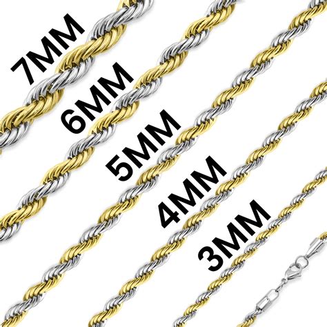 Stainless Steel And 18k Gold Pvd Coated Rope Chain Necklace Michaels