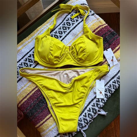 Shade Shore Swim Shade Shore Neon Green Bikini Set New With Tags