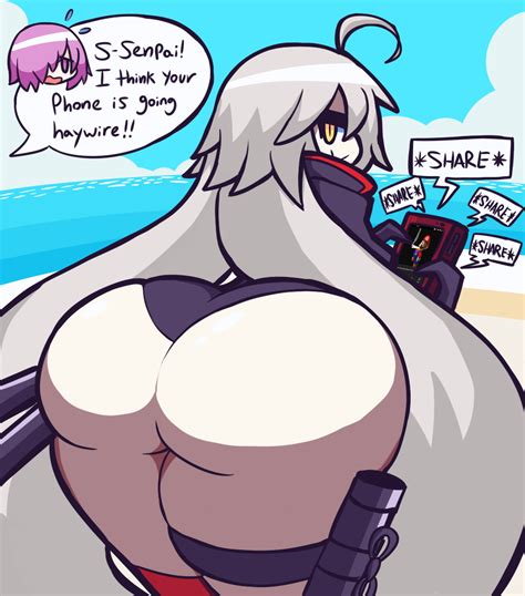 Rule 34 1girls Ass Bare Thighs Fate Series Flat Colors Gensin Grey Hair Jeanne Alter Looking