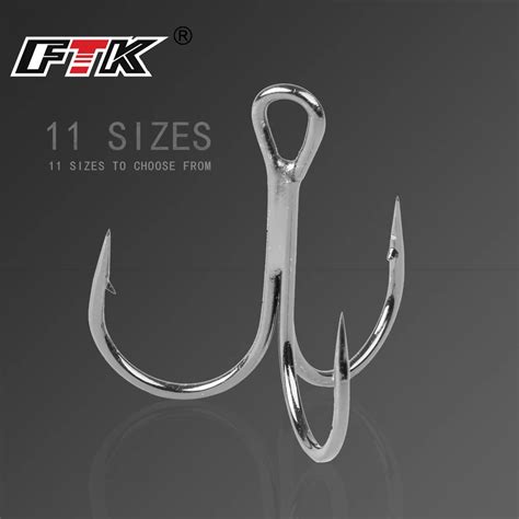 Fishing Hooks High Steel Carbon Material Treble Black Round Treble Hook