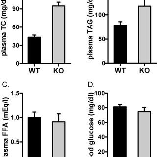 Levels Of Plasma Tc Tag Ffa And Blood Glucose In The Ldlr Knockout