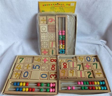 3 Set Wooden Counting Blocks Abacus Educational Toy Lucky Rose Mij