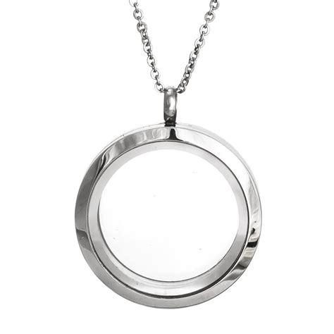 Round Floating Charm Locket Necklace