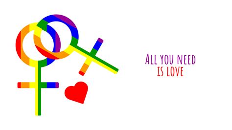 LGBTQ Banner With Symbols Celebrating Pride Month Rainbow Female Sign Elements Gay Pride