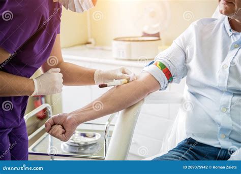 Nurse Taking A Patient X27 S Blood Sample At Lab Stock Photo Image